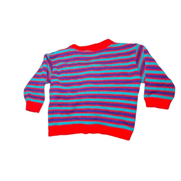 Class Club Baby 18M Striped Knit Sweater With Sports Patches - Picture 2 of 4